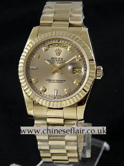 Replica Rolex Day Date Automatic Watch Yellow Gold Dial